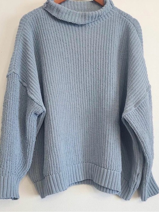 aerie Sweaters - Aerie XXL Light Blue Women's Chunky Knit Sweater